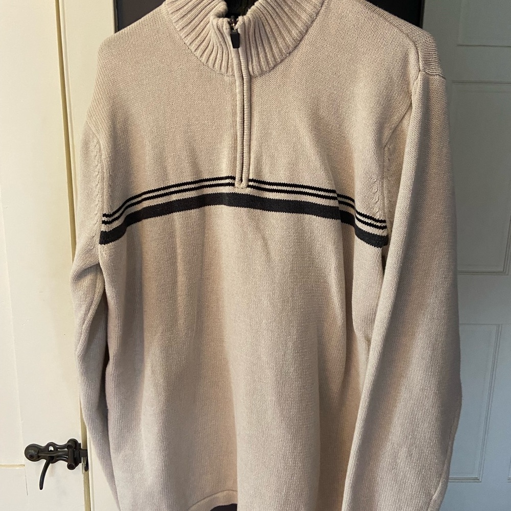 Very good condition sweater.  Worn maybe two times. Too big for me.